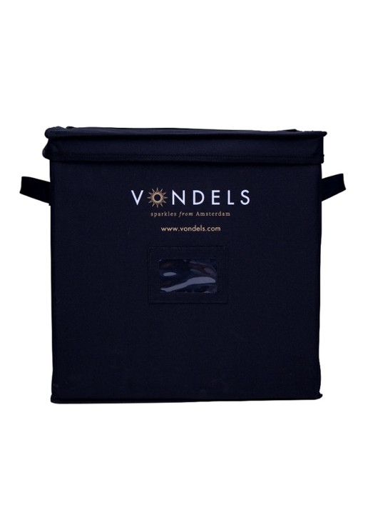 Vondels Opbergdoos kersthangers / kerstballen 34 x 34 cm - detail 3 zwart