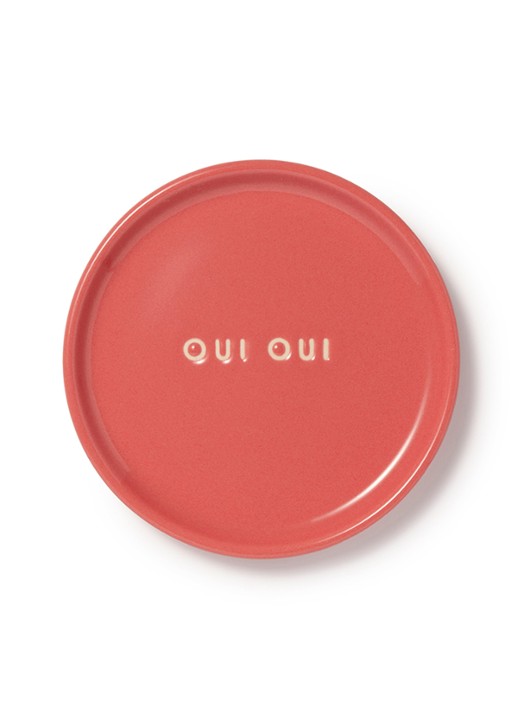 Vondels Oui Oui gebaksbordje 8,5 cm - voorkant 2 koraal