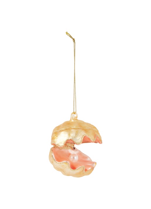 Vondels Oyster Pearl kersthanger 7 cm - voorkant zalmroze