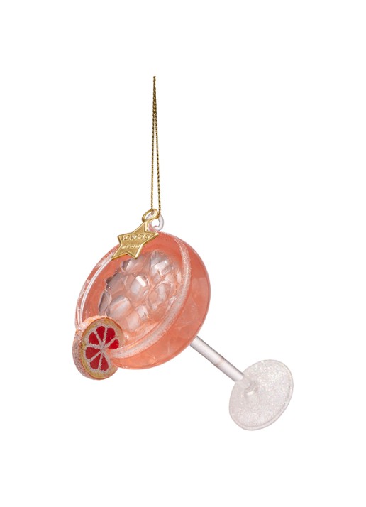 Vondels Paloma Cocktail kersthanger 10,5 cm - detail roze