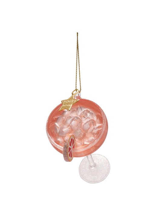 Vondels Paloma Cocktail kersthanger 10,5 cm - detail 2 roze