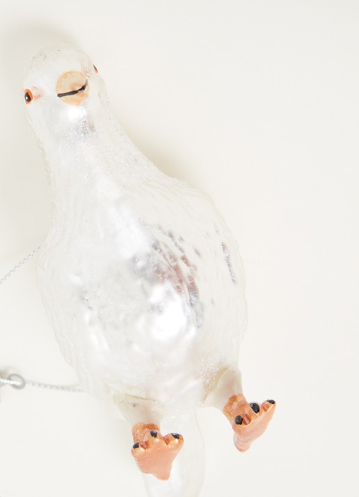 Vondels Pigeon kersthanger 7,5 cm - detail parelmoer
