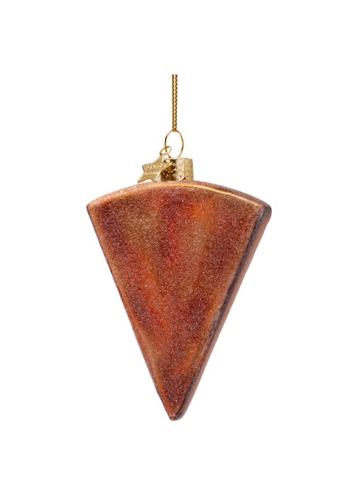 Vondels Pizza Punt kersthanger 10 cm - achterkant 2 beige