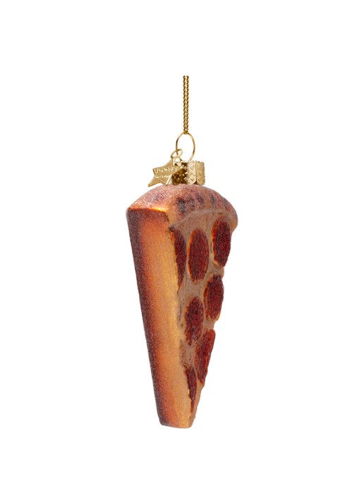 Vondels Pizza Punt kersthanger 10 cm - detail beige