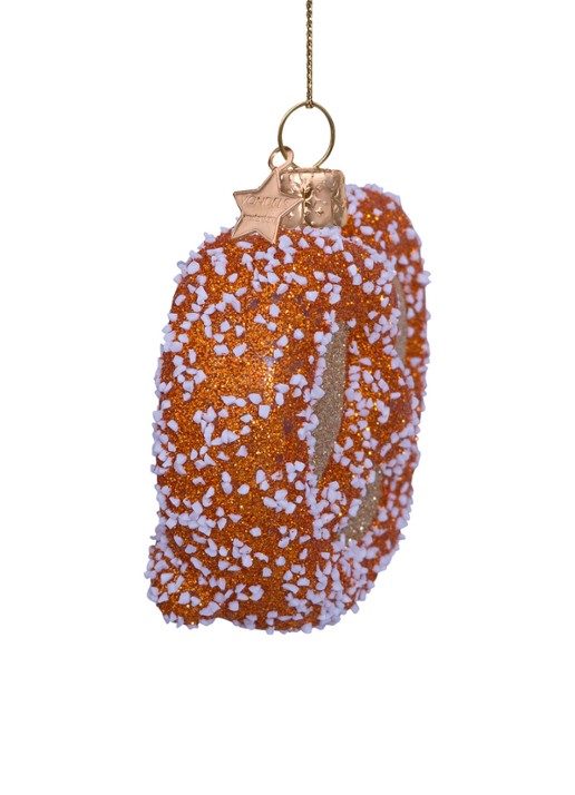 Vondels Pretzel kersthanger 7 cm - detail 3 goud