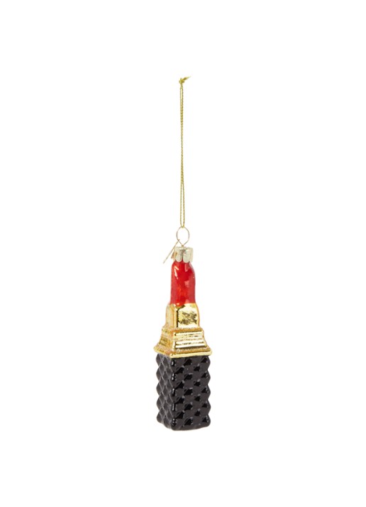 Vondels Red Opal Lipstick kersthanger 11 cm - voorkant 2 goud