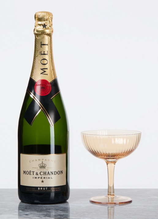 Vondels Ripple Luster champagne glas 15 cl set van 2 - voorkant 2 orange