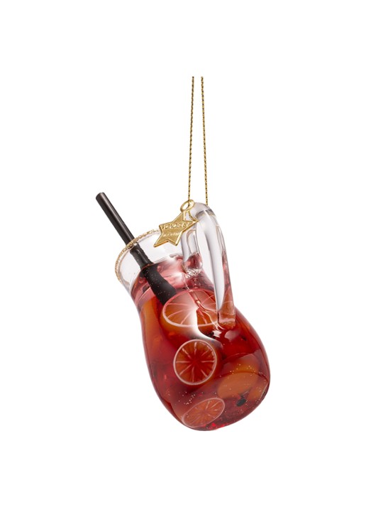 Vondels Rode Sangria kersthanger 9 cm - achterkant 4 rood