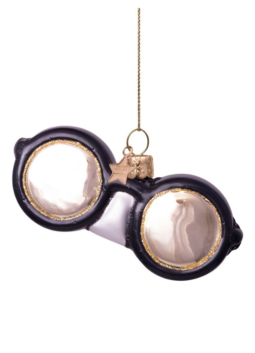 Vondels Ronde Glazen kersthanger 4,5 cm - voorkant 5 multicolor
