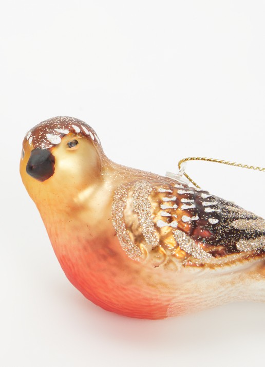 Vondels Roodborstje Vogel kersthanger 4,5 cm - detail 4 multicolor