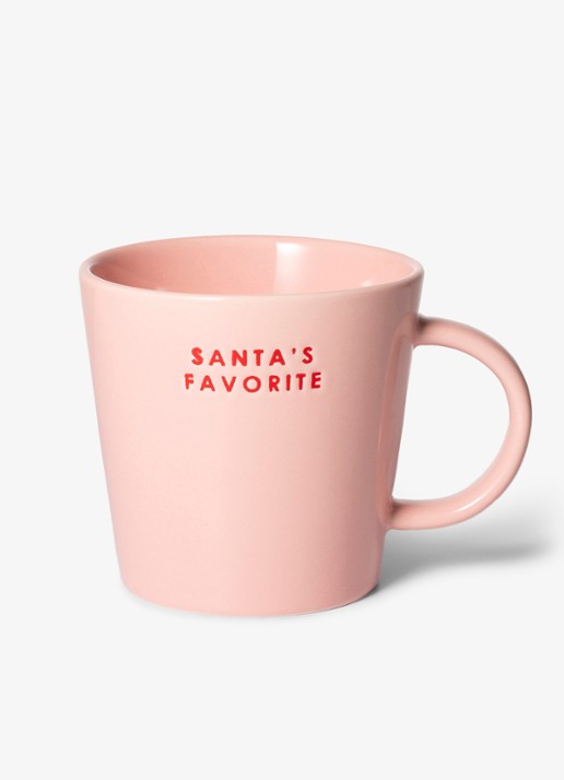 Vondels Santa's Favorite mok 35 cl - voorkant lichtroze