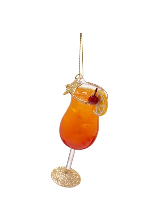 Vondels Sex on the Beach Cocktail kersthanger 10,5 cm - detail orange