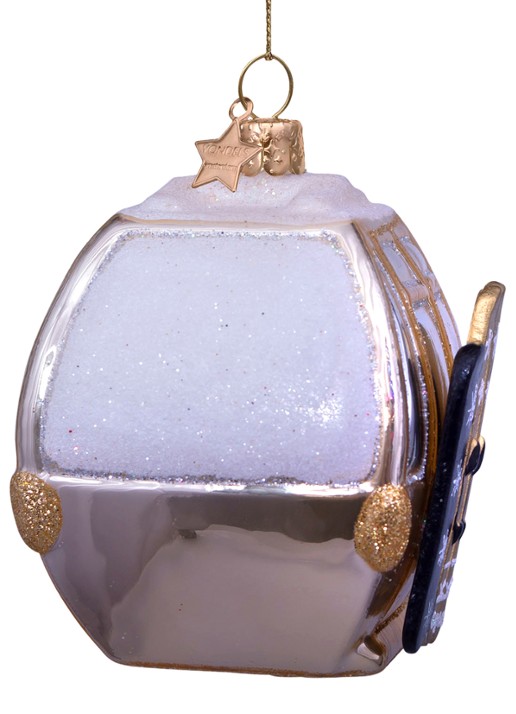 Vondels Ski Gondel kersthanger 8 cm - detail 2 goud