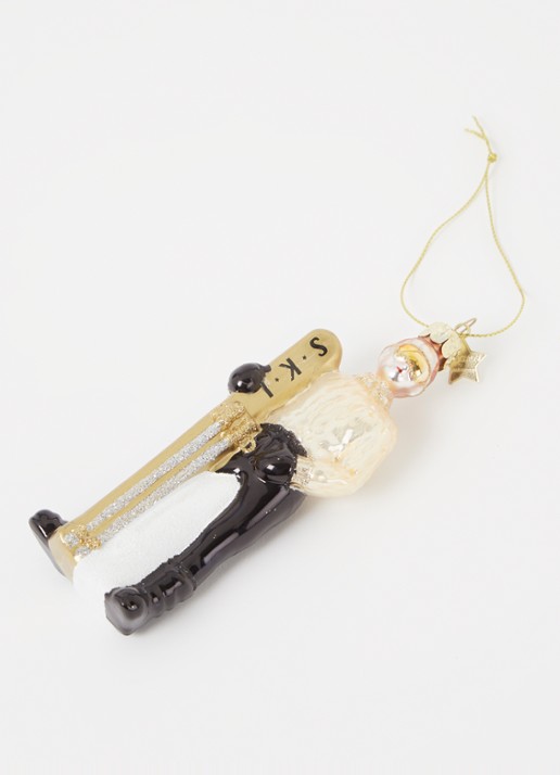 Vondels Ski Jongen kersthanger 13 cm - detail 3 goud