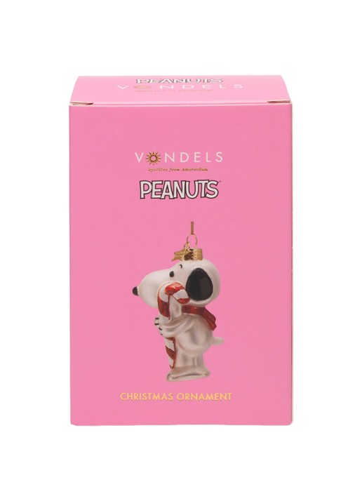 Vondels Snoopy Candy Cane kersthanger 11 cm - detail 2 wit
