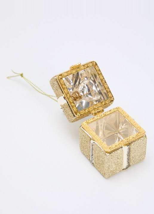 Vondels Special Bijenkorf cadeau kersthanger 6 cm - detail goud