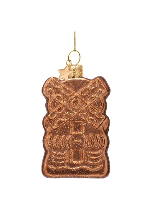 Vondels Speculaas kersthanger 9 cm - achterkant 5 bruin
