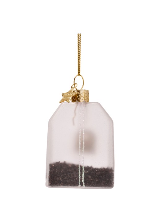 Vondels Spill The Tea Time Theezakje kersthanger 7,5 cm - achterkant transparant