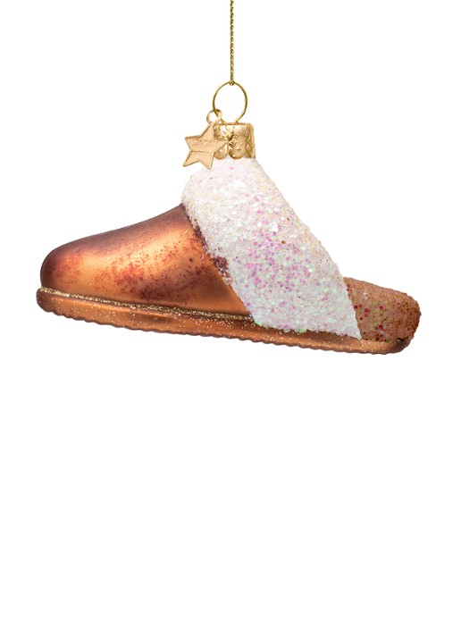 Vondels Suède slippers kersthanger 5,5 cm - voorkant 4 bruin
