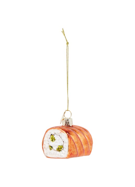 Vondels Sushi Salmon kersthanger 5 cm - voorkant 2 zalmroze