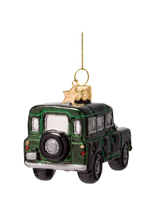 Vondels SUV Auto kersthanger 6,5 cm - achterkant groen