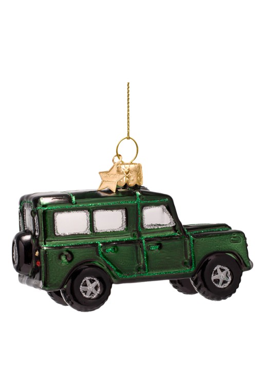 Vondels SUV Auto kersthanger 6,5 cm - detail 2 groen