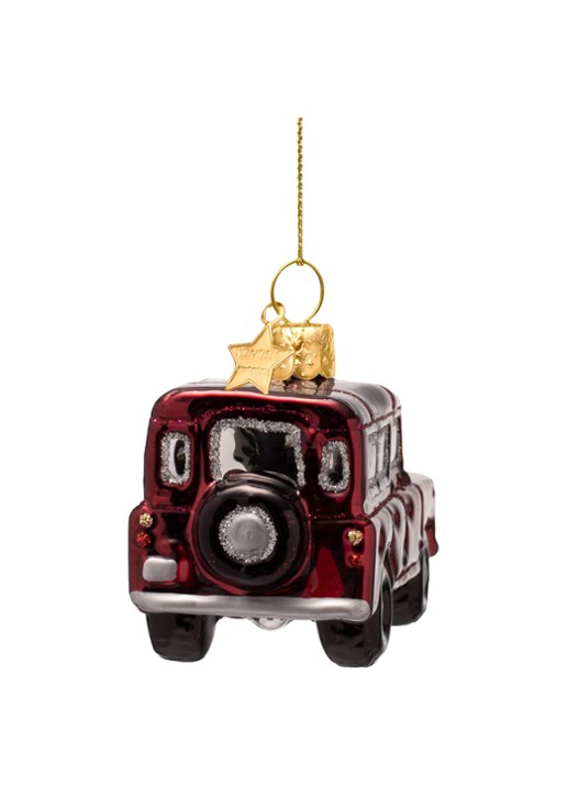 Vondels SUV Auto kersthanger 6 cm - achterkant 3 rood