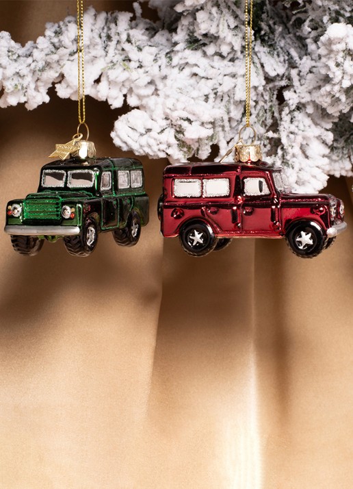 Vondels SUV Auto kersthanger 6 cm - voorkant 2 rood