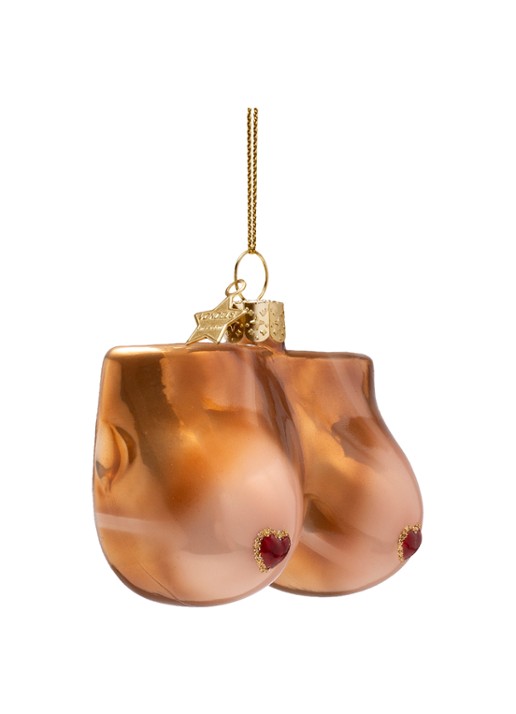 Vondels Tanline kersthanger 6 cm - voorkant 4 bruin