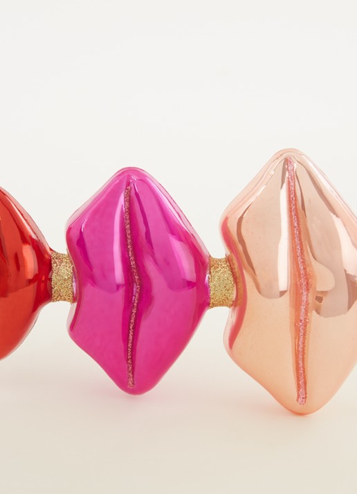 Vondels Tree Topper Glass Lips piek 26 cm - detail 3 roze