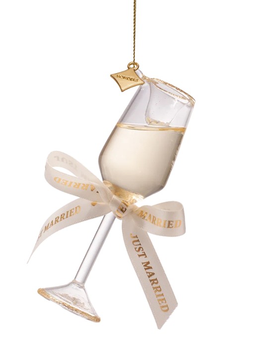 Vondels Trouwerij Champagneglas kersthanger 13 cm