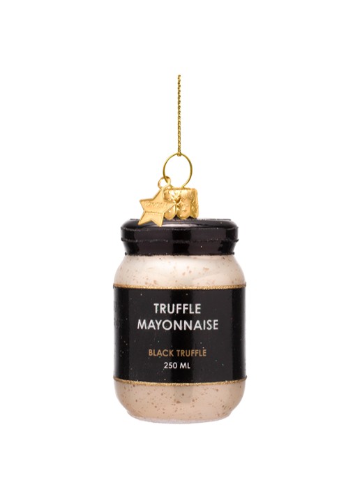 Vondels Truffel Mayonaise kersthanger 7,5 cm - voorkant 4 zwart