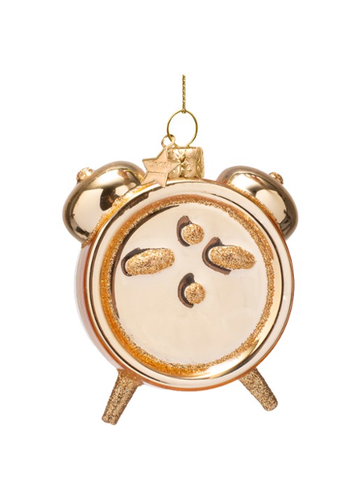 Vondels Wine O'Clock Alarm kersthanger 9 cm - achterkant 4 goud