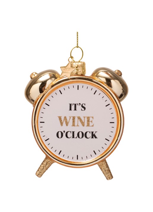 Vondels Wine O'Clock Alarm kersthanger 9 cm