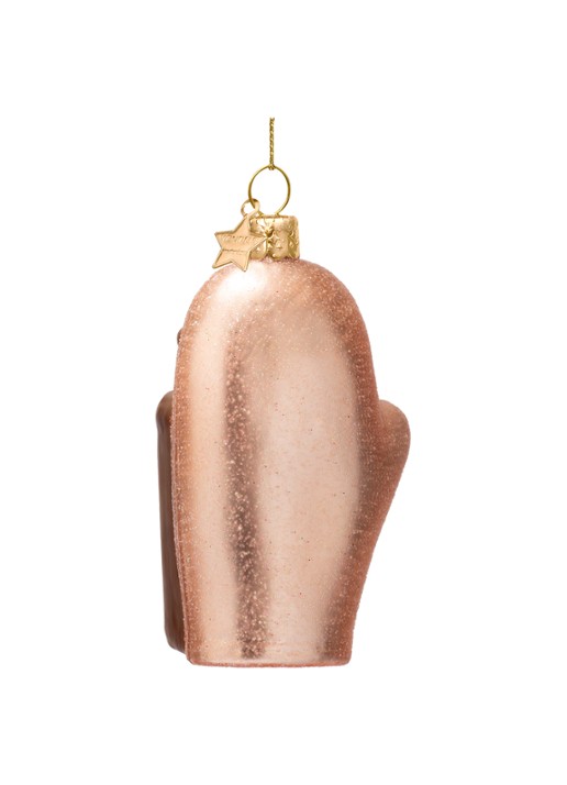 Vondels Zelfbruiner Handschoen kersthanger 12 cm - achterkant roségoud