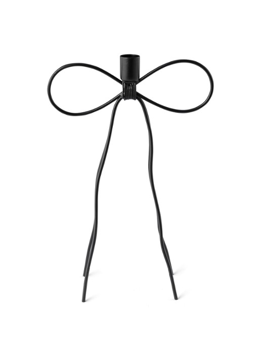 vtwonen Bow kandelaar 25 cm - voorkant 2 zwart