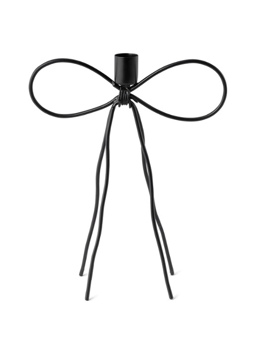 vtwonen Bow kandelaar 30 cm - voorkant 4 zwart