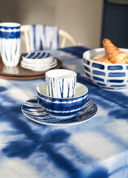 vtwonen Breakfast serviesset 3-delig - voorkant 2 blauw