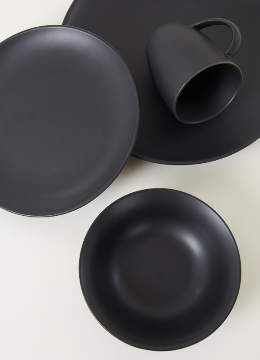 vtwonen Dinnerware serviesset 16-delig - detail 3 zwart