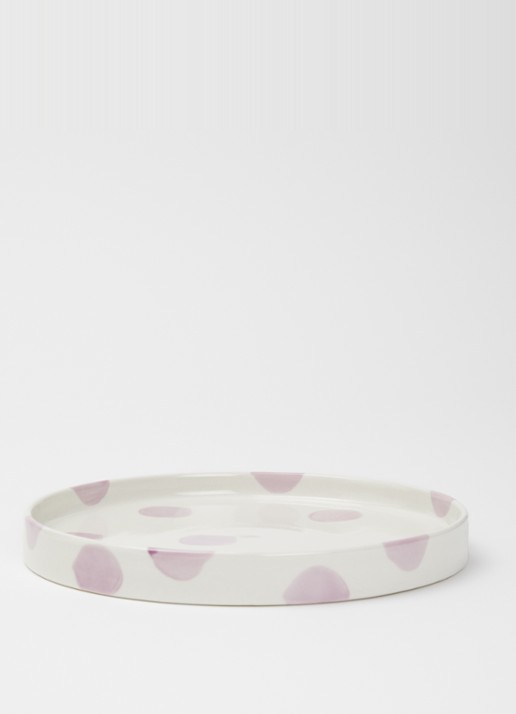 vtwonen Dots ontbijtbord 20 cm  - voorkant 2 lila