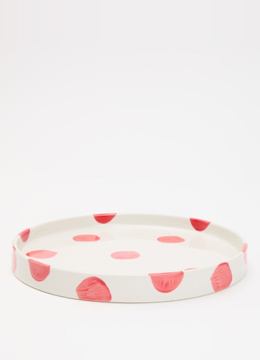 vtwonen Dots ontbijtbord 20 cm  - voorkant 2 rood