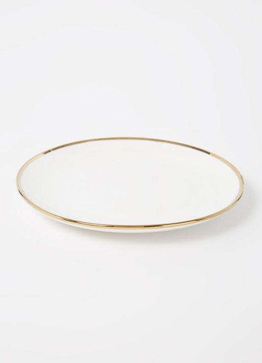 vtwonen Gold bord 20 cm - voorkant 4 wit