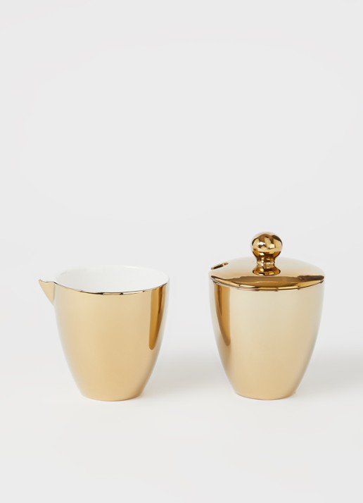 vtwonen Gold suikerpotje en melkkannetje 2-delig - voorkant 2 goud