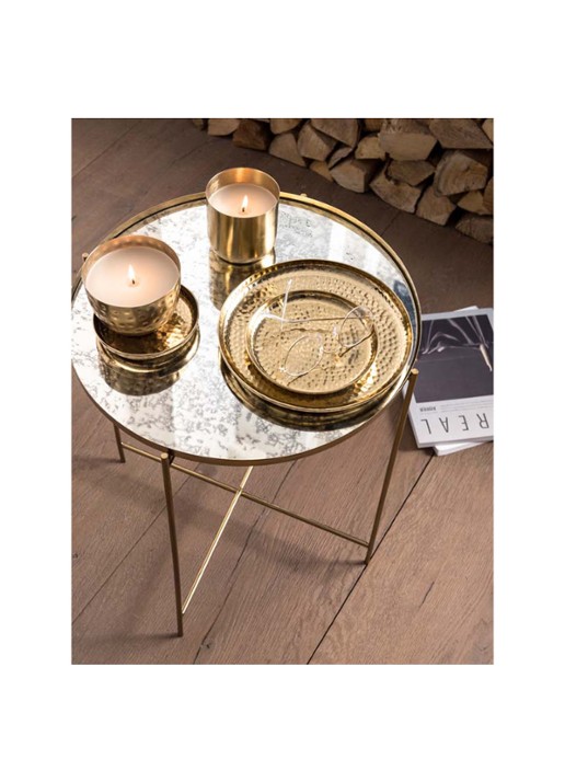 vtwonen Metal Gold dienblad 22 cm - detail 4 goud