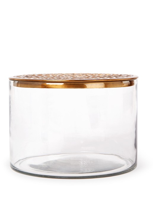 vtwonen Metal Lid Gold M vaas 13 cm
