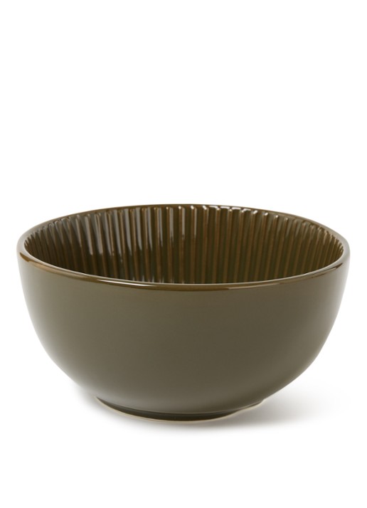 vtwonen Relievo saladeschaal 20,5 cm - voorkant legergroen