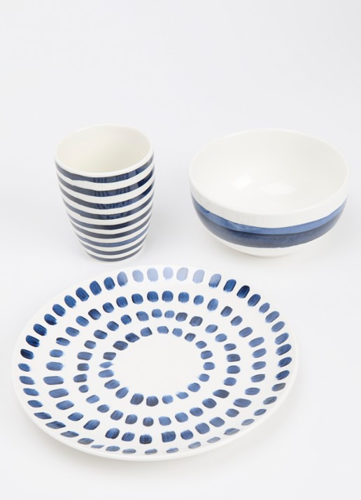 vtwonen Serviesset 3-delig - detail 2 blauw