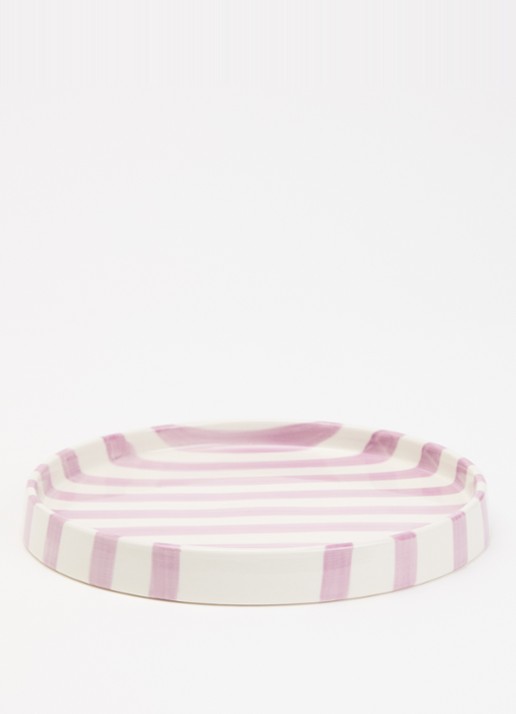 vtwonen Stripes ontbijtbord 20 cm  - voorkant 2 lila