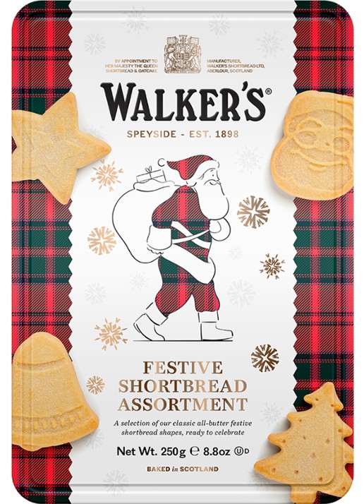 Walkers Festive roomboterzandkoekjes in blik 250 gram - voorkant undefined