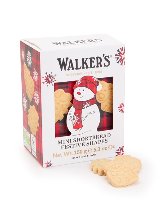 Walkers Mini Shortbread Festive Shapes zandkoekjes 150 gram - voorkant undefined